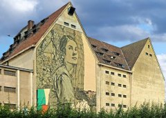 Street-Art von Sainer, sechs Tage Arbeit im Kasseler Hafen